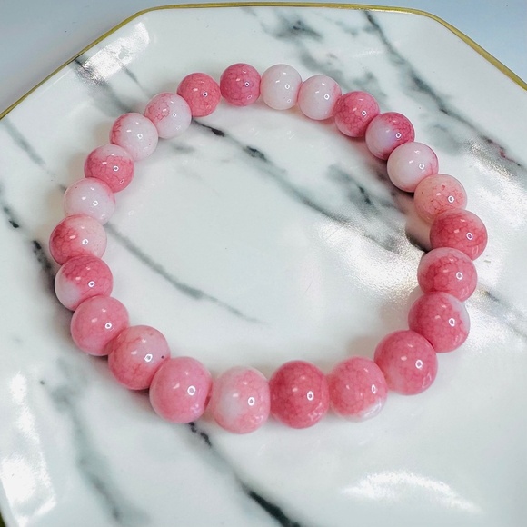 Pink Berry & Cream Swirl Beaded Bracelet - Picture 1 of 6